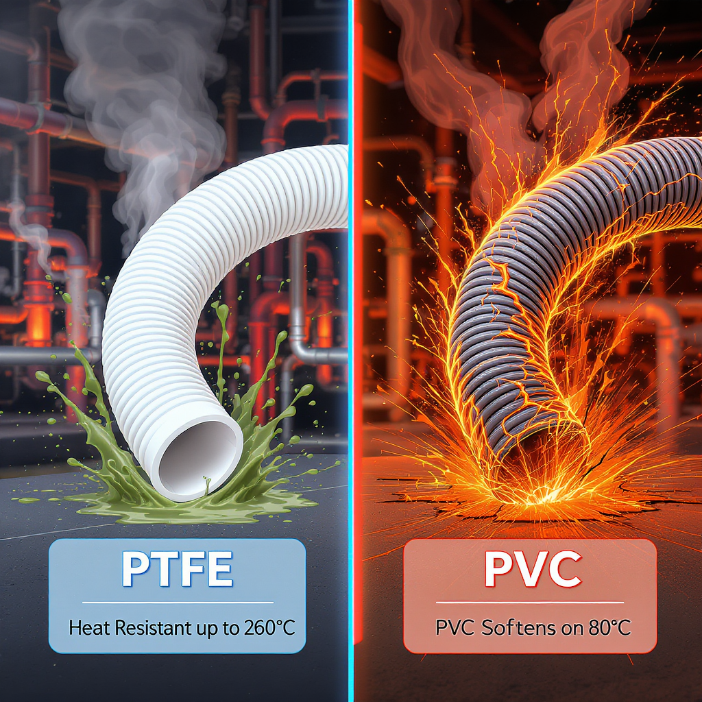 Expert Comparison: PTFE vs. PVC Corrugated Tubes in High-Temperature Chemical Environments